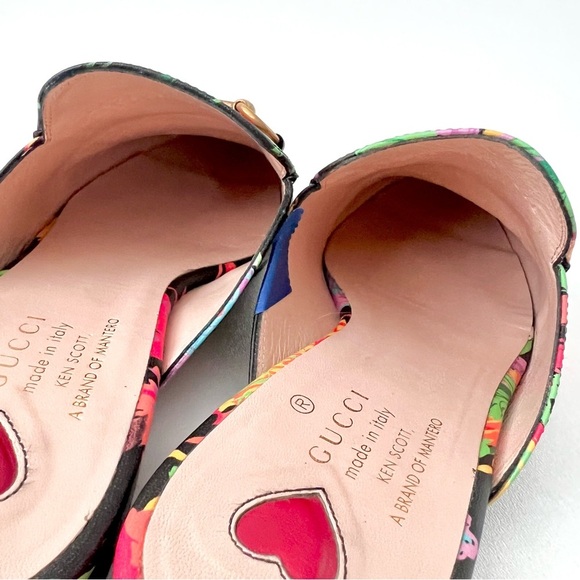 GUCCI || Princetown Ken Scott Infinity Jenni Floral Horsebit Loafers Mules Slide - Picture 10 of 13